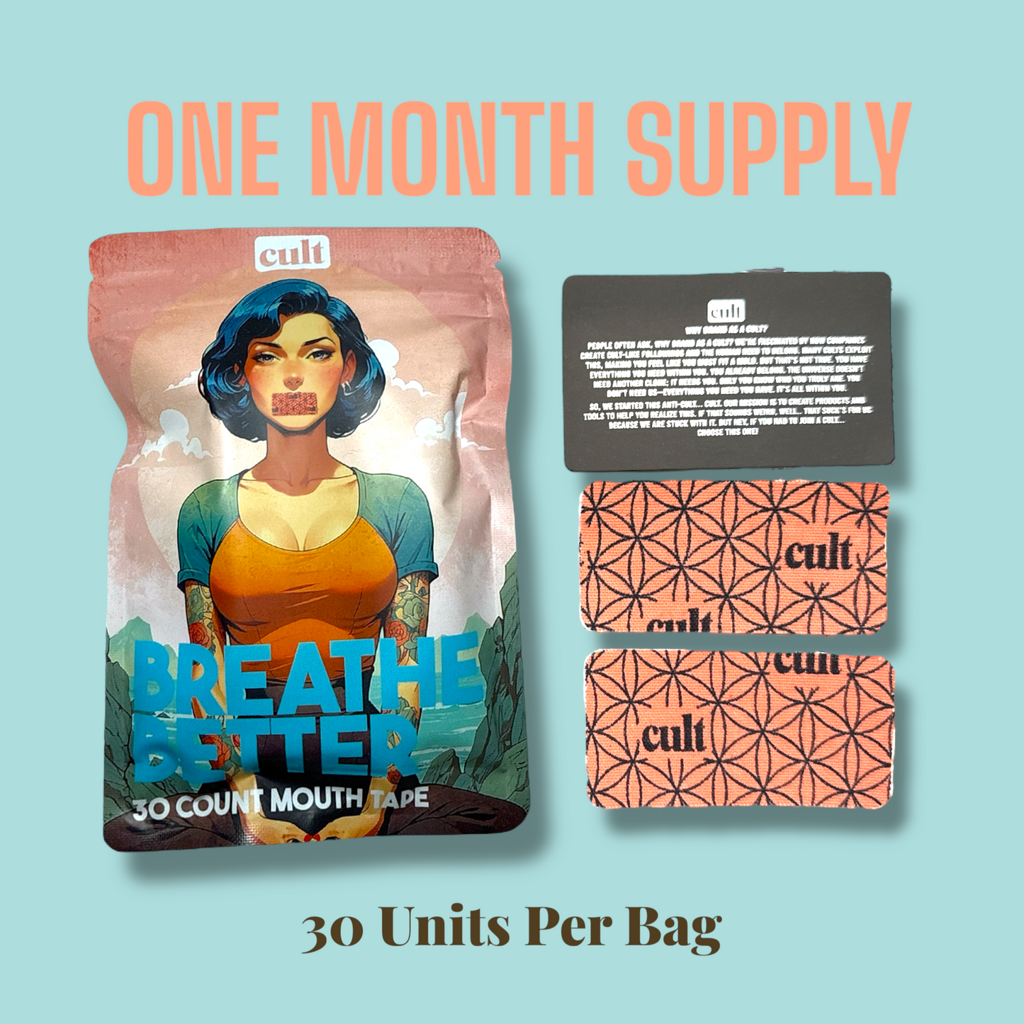 Original Mouth Tape by BreatheBetter (30 Tapes Per Pack)